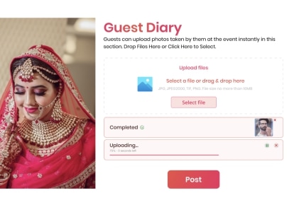 Upload real time photos during your events to create everlasting memories